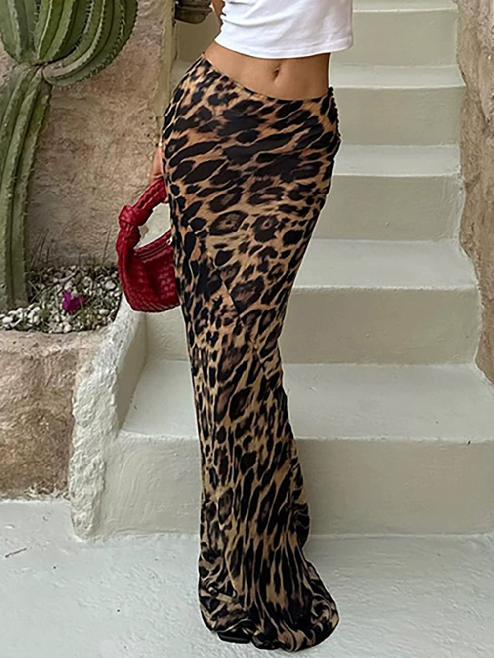 ZARA Versatile Leopard Print High Waist Mermaid Skirt Trendy Slim Chic